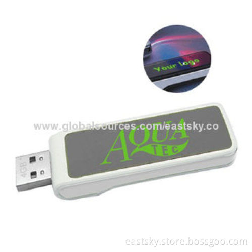 Promotional Light Up Logo Thumb Drive, Supports Plug-and-play FunctionNew